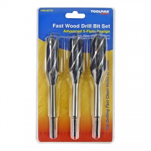 Fast 5 Cutter Wood Drill Set 3 Piece